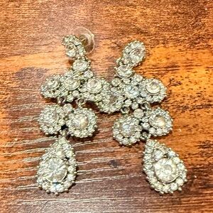 Pierced rhinestone Crystal Drop Earrings